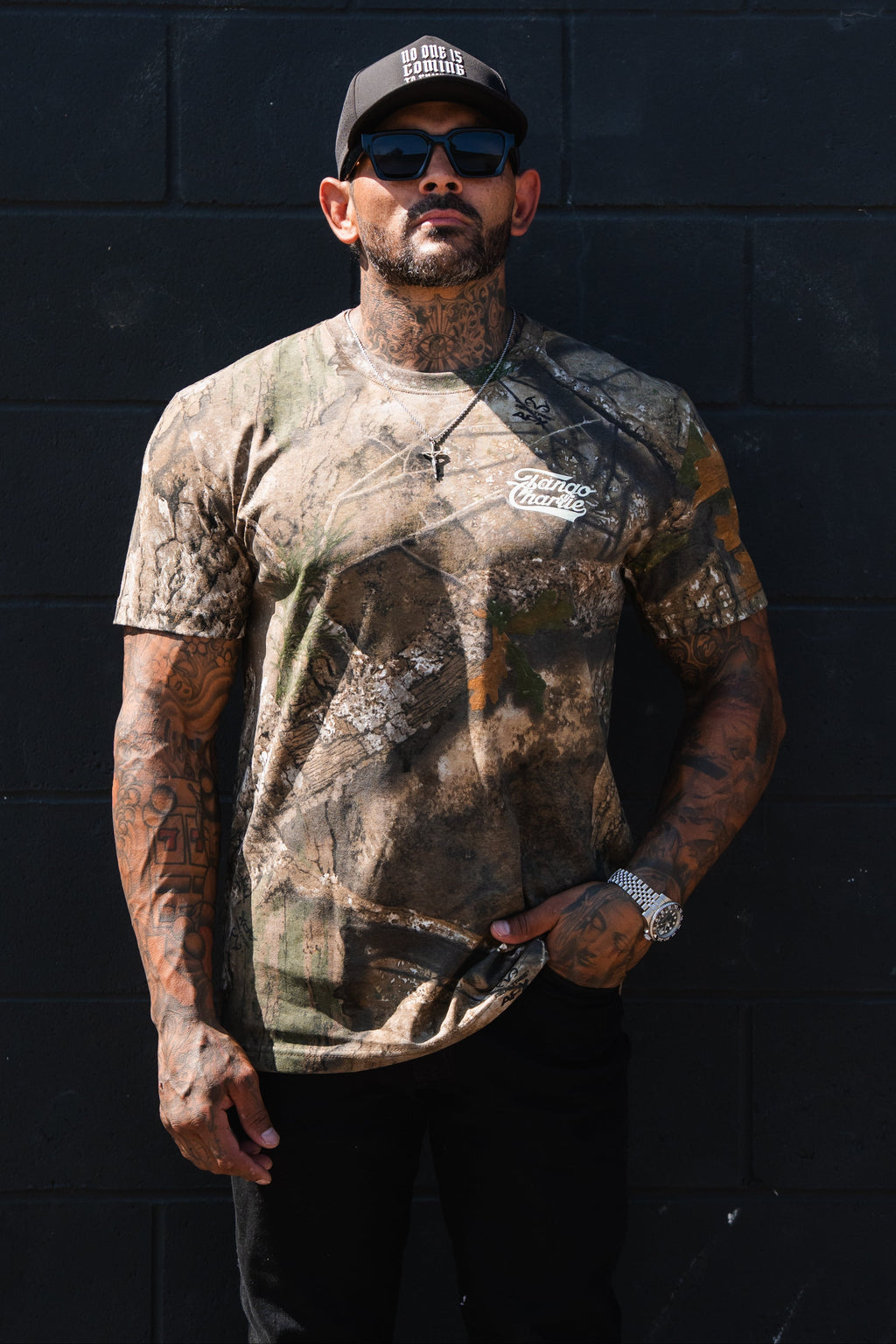 Lift Heavy. Trust God. - Realtree Premium Camo Tee