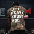 Lift Heavy. Trust God. - Realtree Premium Camo Tee