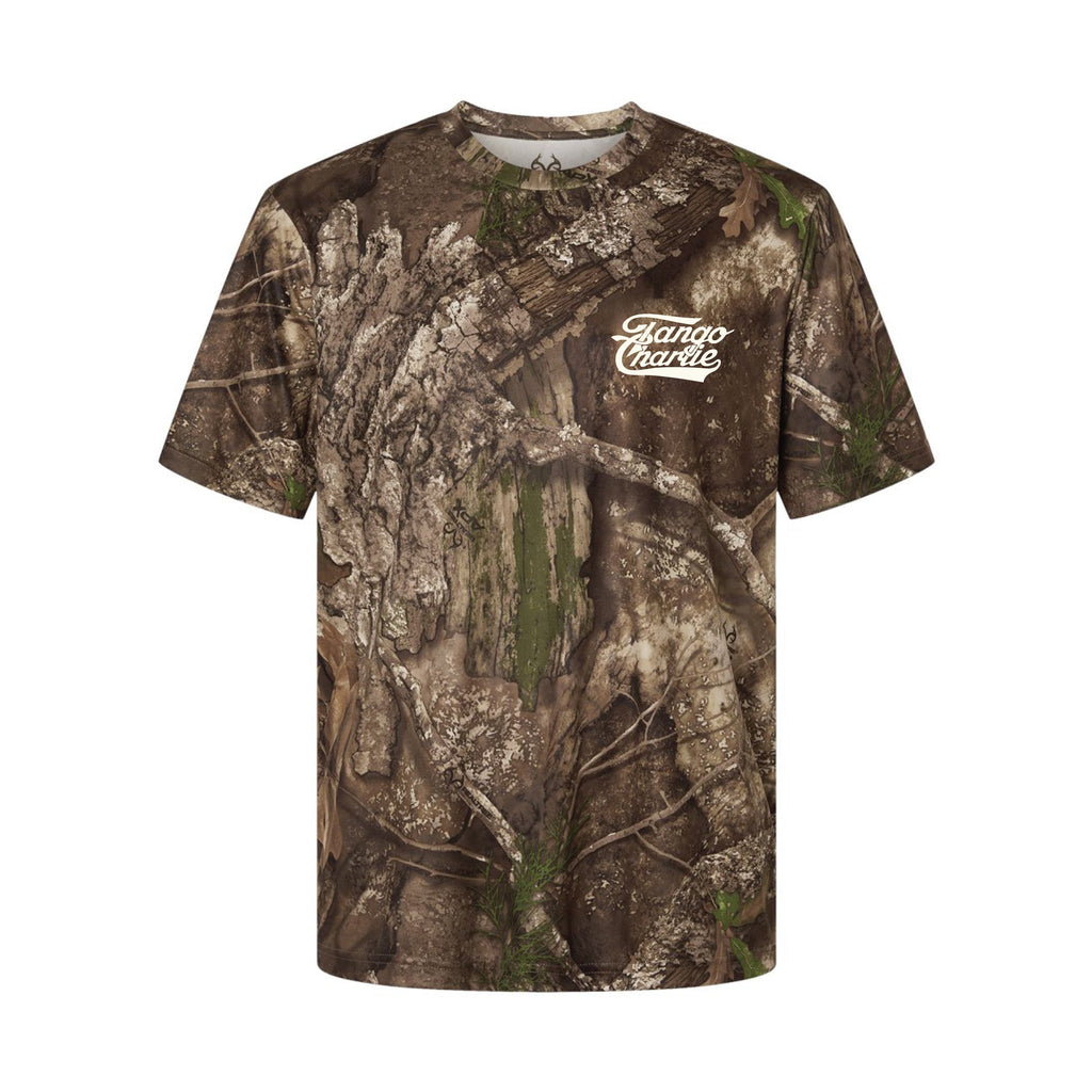 Lift Heavy. Trust God. - Realtree Premium Camo Tee