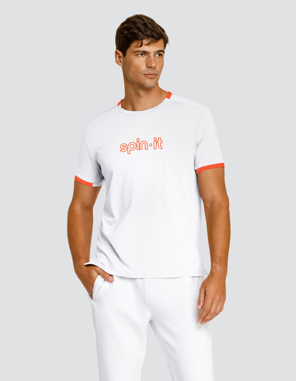 RONALDO SHORT SLEEVE TOP - CHALK WHITE LOGO
