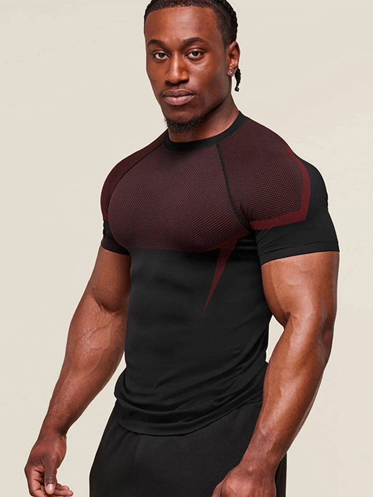 Men Mesh Back Compression T Shirt Short Sleeve Quick Dry Breathable Gym Workout Tops Athletic Running Fitness Undershirt Stretch Sports Base Layer Tee